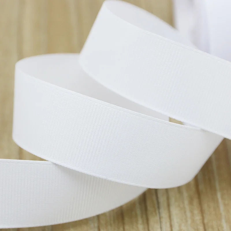 (10 Meters/lot) White Grosgrain Ribbon Wholesale Gift Wrap Christmas Decorations Ribbons Decoration House Party DIY（12/25/40mm）