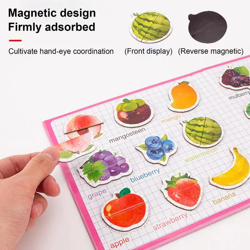 Magnet Book Magnetic Standing Book Wooden Montessori Book For Children Cognition Learning Playing At Home Or Kindergarten