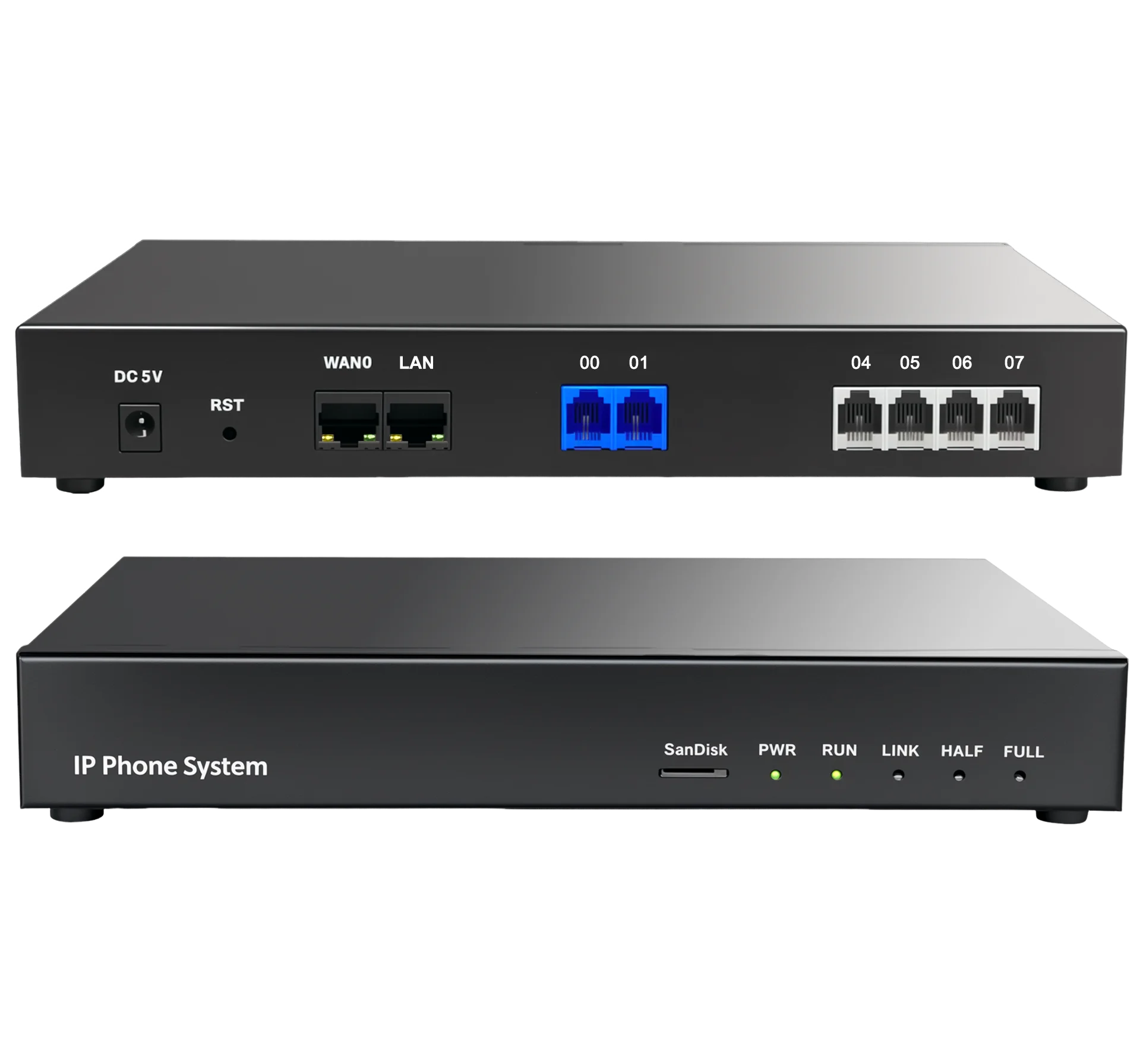 EXCELLTEL PX204 Small IP PBX Phone System for 32 SIP Users with VoIP Gateway FXS 4 Port 2 FXO Port for Office