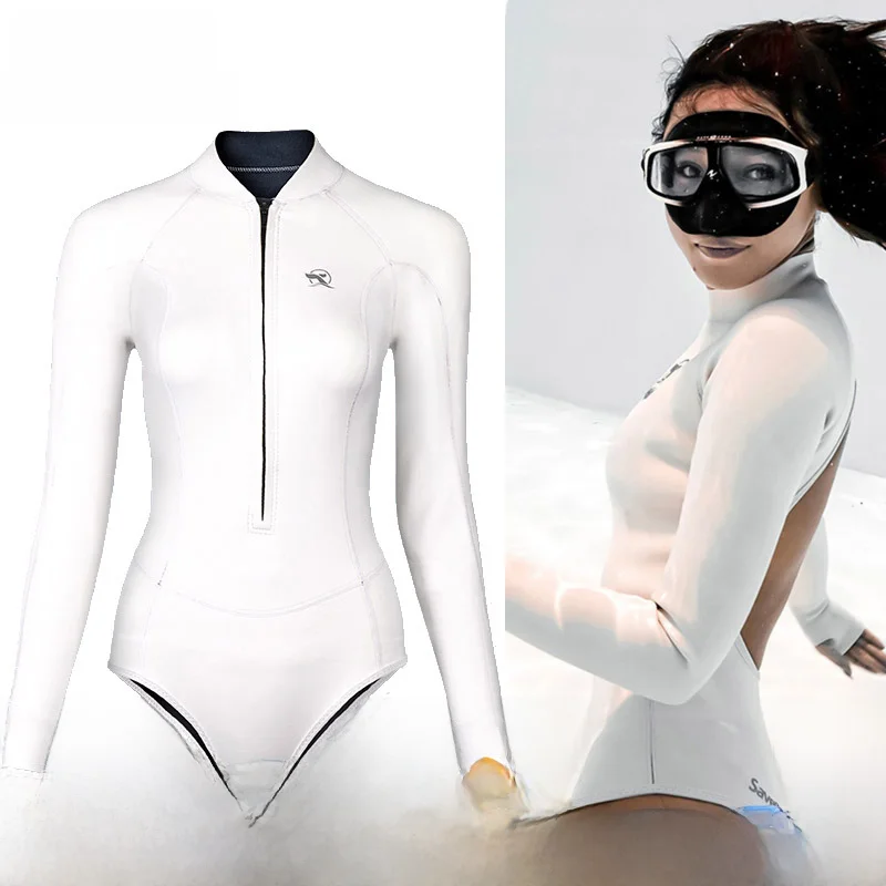 Bestdive Saveocean White Free Diving Suit Snow Moon Surfing Wet Suit Bikini Suit for Sale In Stock