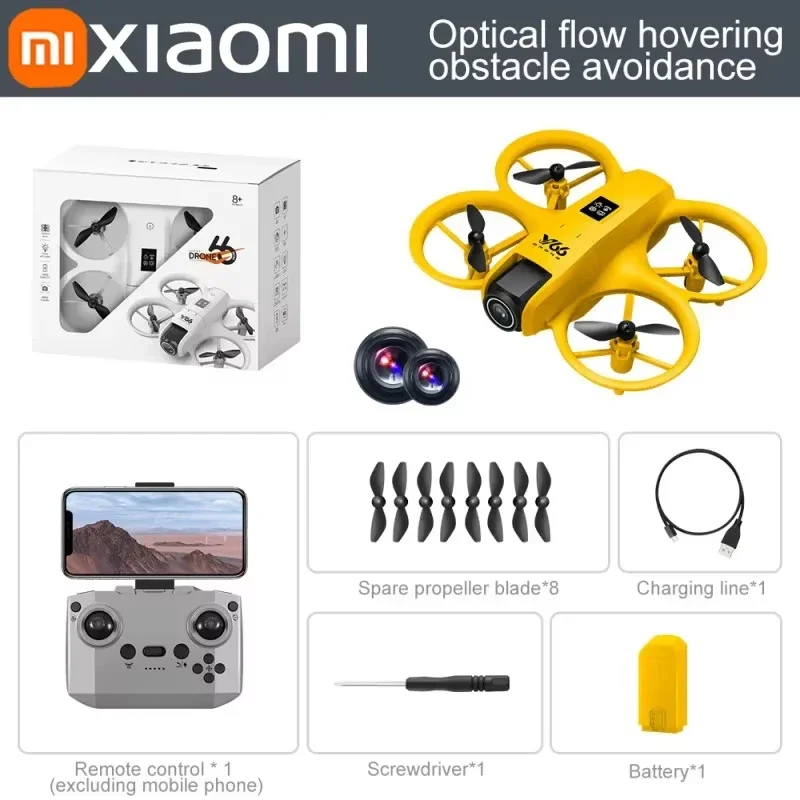 V66 Mini WiFi Foldable Micro Airplane Drone for Xiaomi 8K HD Camera Fixed Height Freestyle Quadcopter RC Helicopter Kids Toys