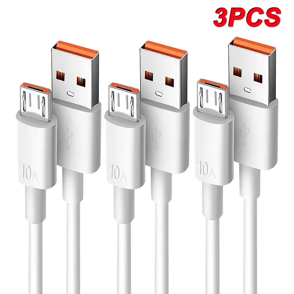 NNBILI 3PCS 10A 마이크로 USB 케이블 속도 삼성 갤럭시 S7 S6 PS4 MP3 TV Andriod 전화 데이터 케이블에 대 한 빠른 충전 USB 코드 ﻿ 100만