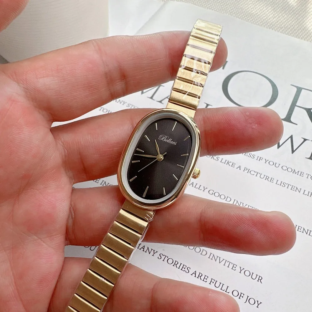 New Oval Dial Quartz Watch Simple Fold-down Clasp Watch Women Watch Student Wristwatch