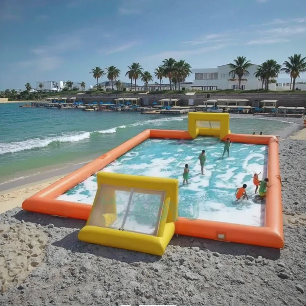 

AOYU Commercial Outdoor Multi Court Inflatable Soap Soccer Football Throwing Sport Game Ball Swimming Pool Sup Polo Field