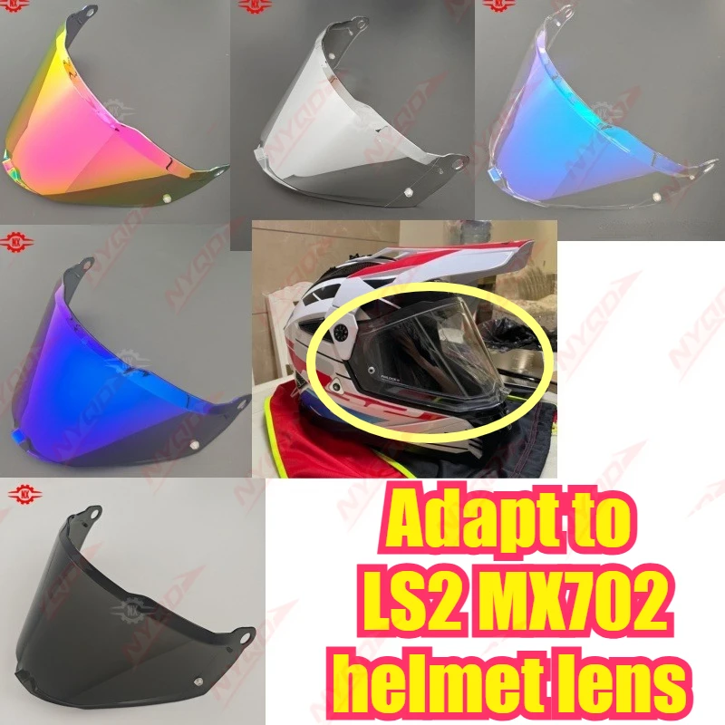 Helmet Lens Suitable for LS2 MX702 Tension Helmet Universal Day and Night Anti-fog Sticker Color-changing Sun Visor Accessories