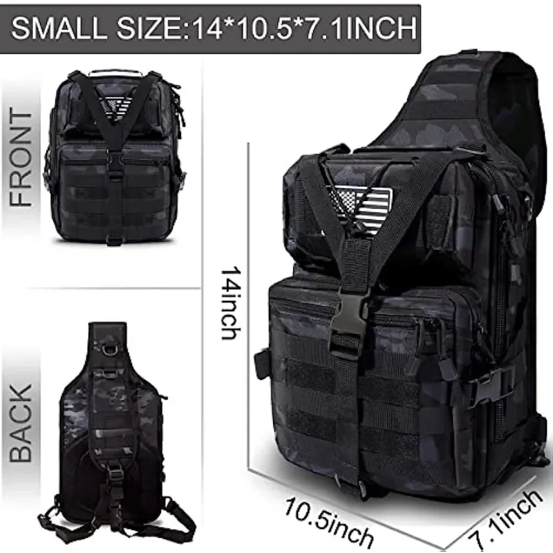 Imagem -03 - Equipamento de Pesca Tática Edc Assault Sports Range Molle Pack Adequado para Viagens ao ar Livre Adequado para Pesca