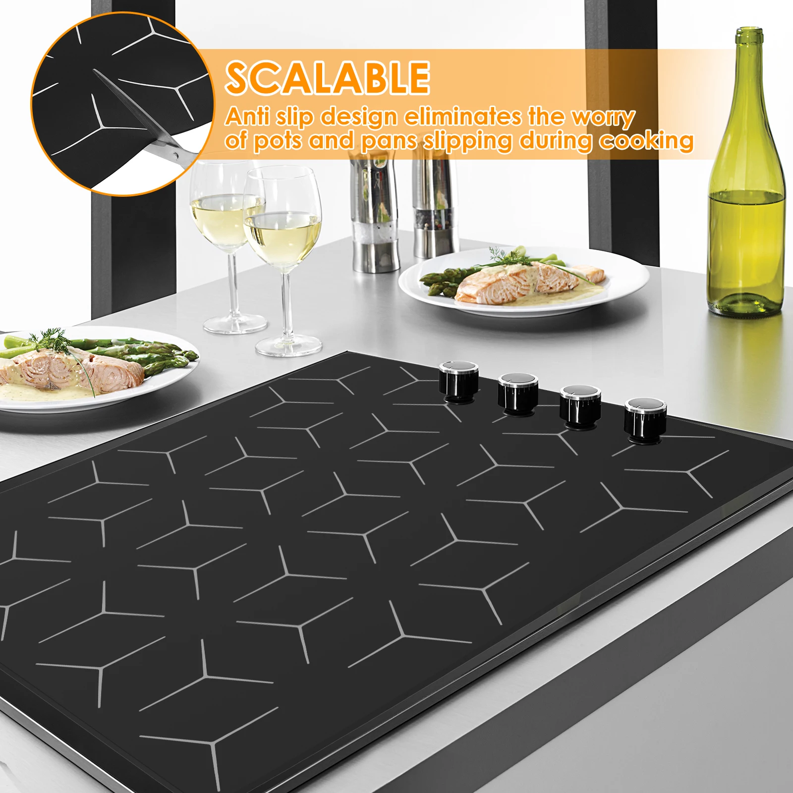 Induction Hob Protector Mat Silicone Cooktop Mat Fireproof Protection Induction Baking Plate Protector Kitchen Accessories