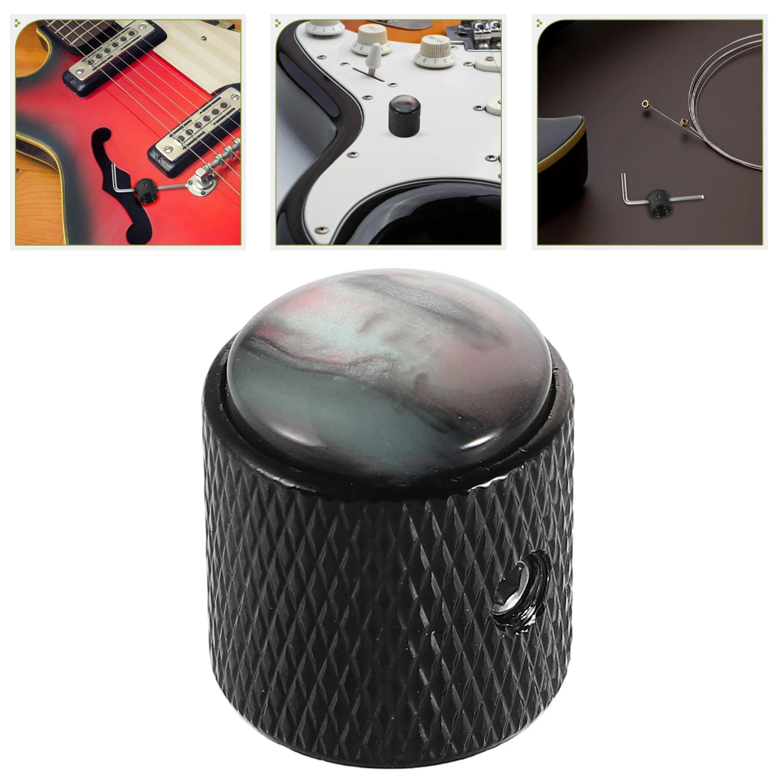 

Universal Electric Guitar Potentiometer Top Hat Bass Control Knob With Wrench Fine Craftsmanship Cymophane Design Precise Volume