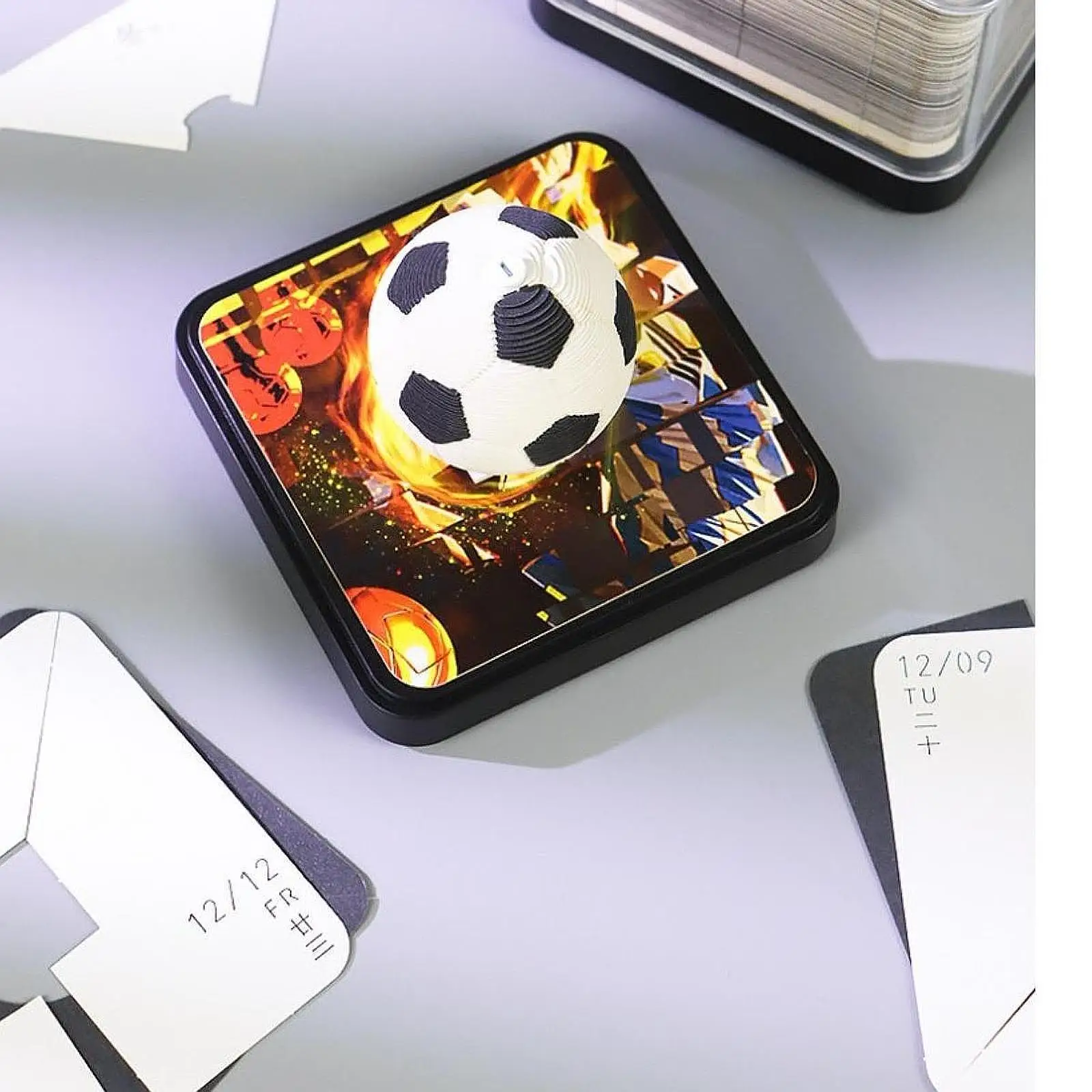 2025 Calendar Memo Pad Creative Soccer Ball Model Notepad Desktop Ornament