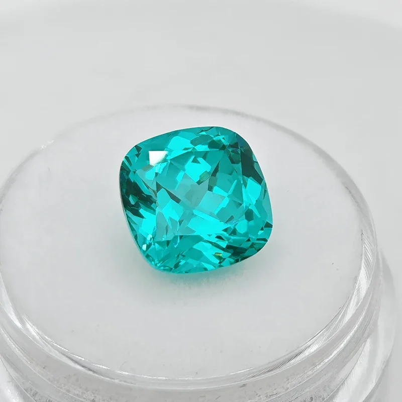 ALab Grown Paraiba Cushion Cut Neon Blue Color Gemstone for DIY Jewelry Making Inlay Ring Necklace Selectable AGL Certificate