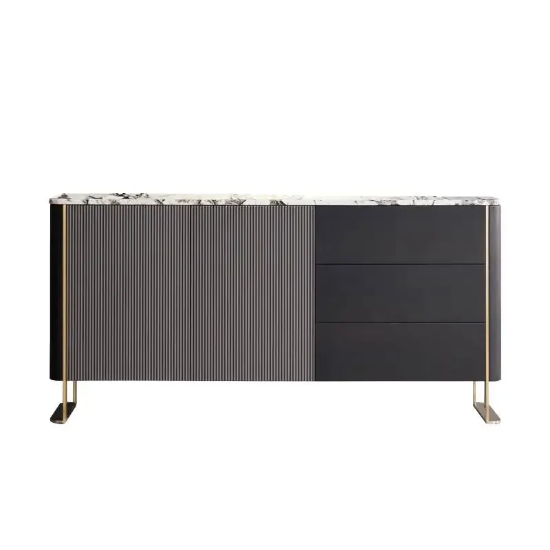 

Modern minimalist elephant white natural stone side cabinet, coffee table TV cabinet is simple