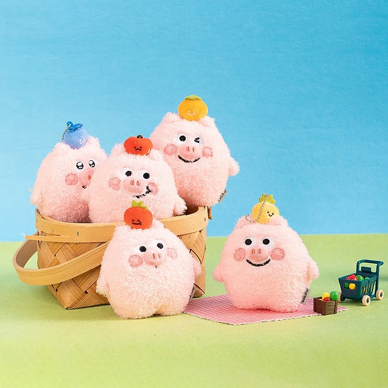 

Kawaii Pink Bacon Fruit String Shake Plush Keychains Cartoon Soft Stuffed Toy Dolls Funny Bag Phone Pig Plush Keyrings