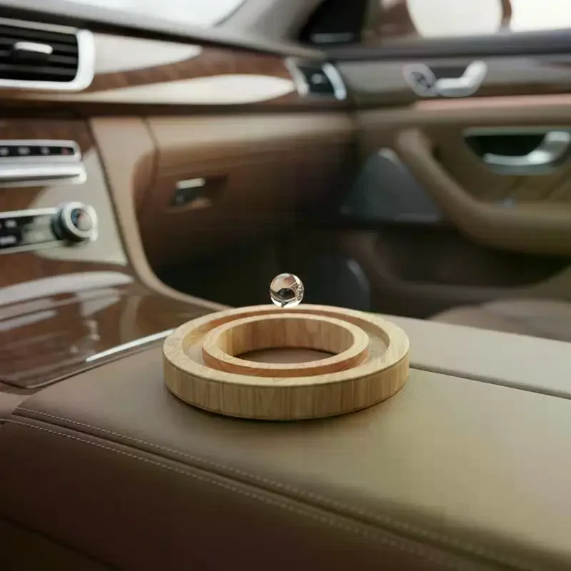 5/10Pcs Reusable Aromatherapy Wood Car Air Freshener Circular Essential Oil Diffuser for Bedroom Bathroom Decor