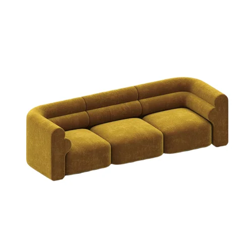 @#Modular sofa retro style simple small-sized living room designer reproduction version chenille velvet fabric three-person sofa