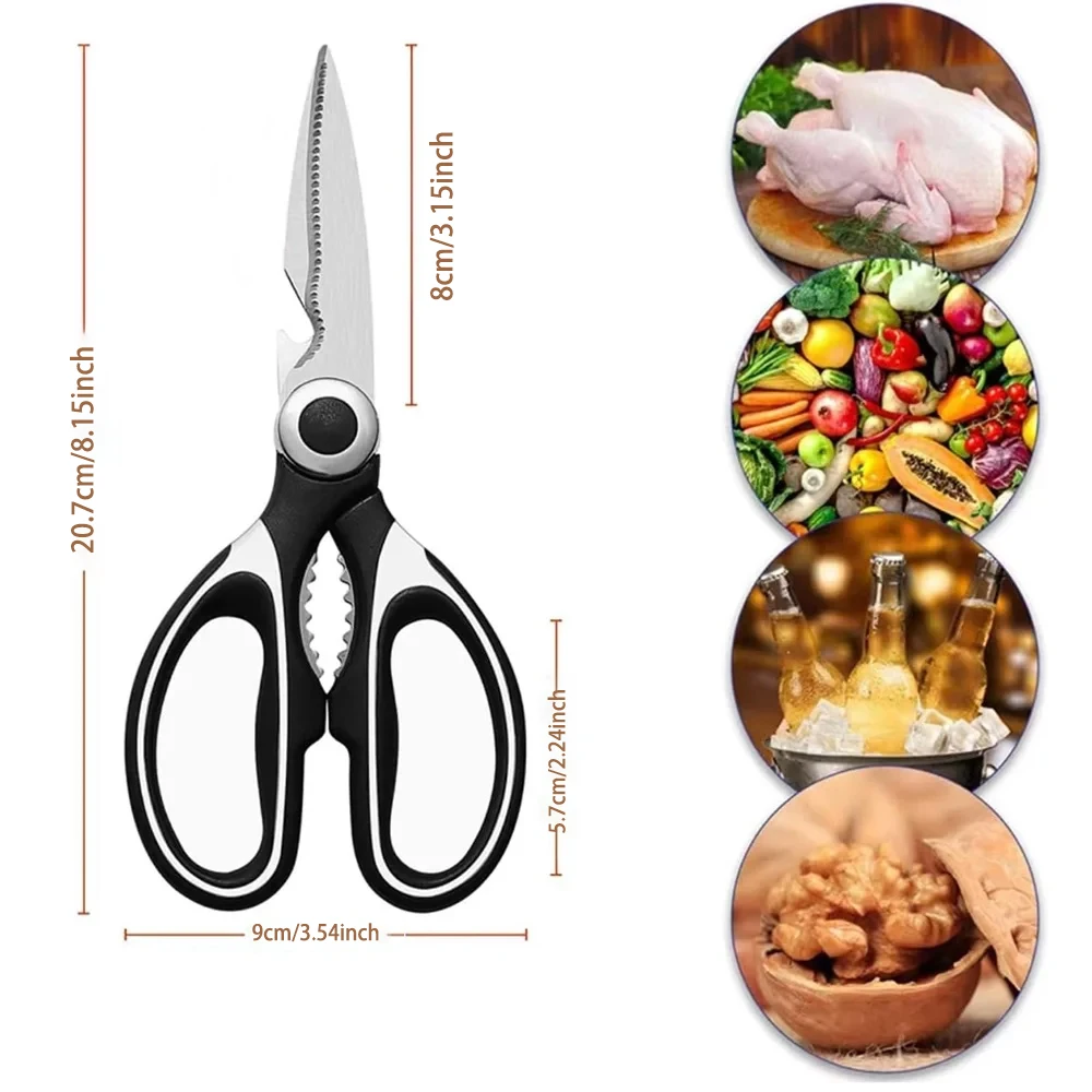 Professional stainless steel kitchen scissors multi-functional chicken bone scissors, fish-killing scissors, kitchen accessories
