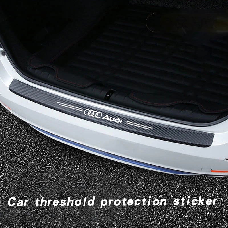Carbon Fiber Car Trunk Bumper Protective Sticker for Audi sport RS A1 A3 A4 B7 B8 A5 A6 A7 A8 Q3 Q5 Q7 Q8 TT Car Accessories - view 5