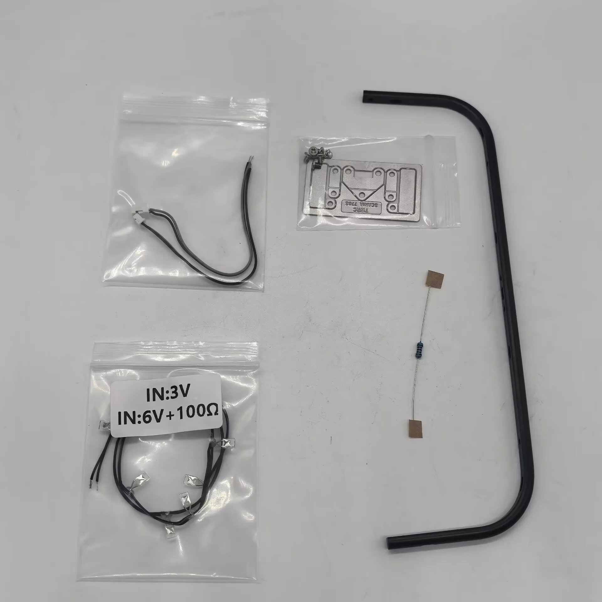 Luz LED inferior delantera de simulación, lámpara de barbilla para camión Tamiya RC SCANIA 1/14 770S 6X4 56368 8X4 56371, accesorios de actualización de coche