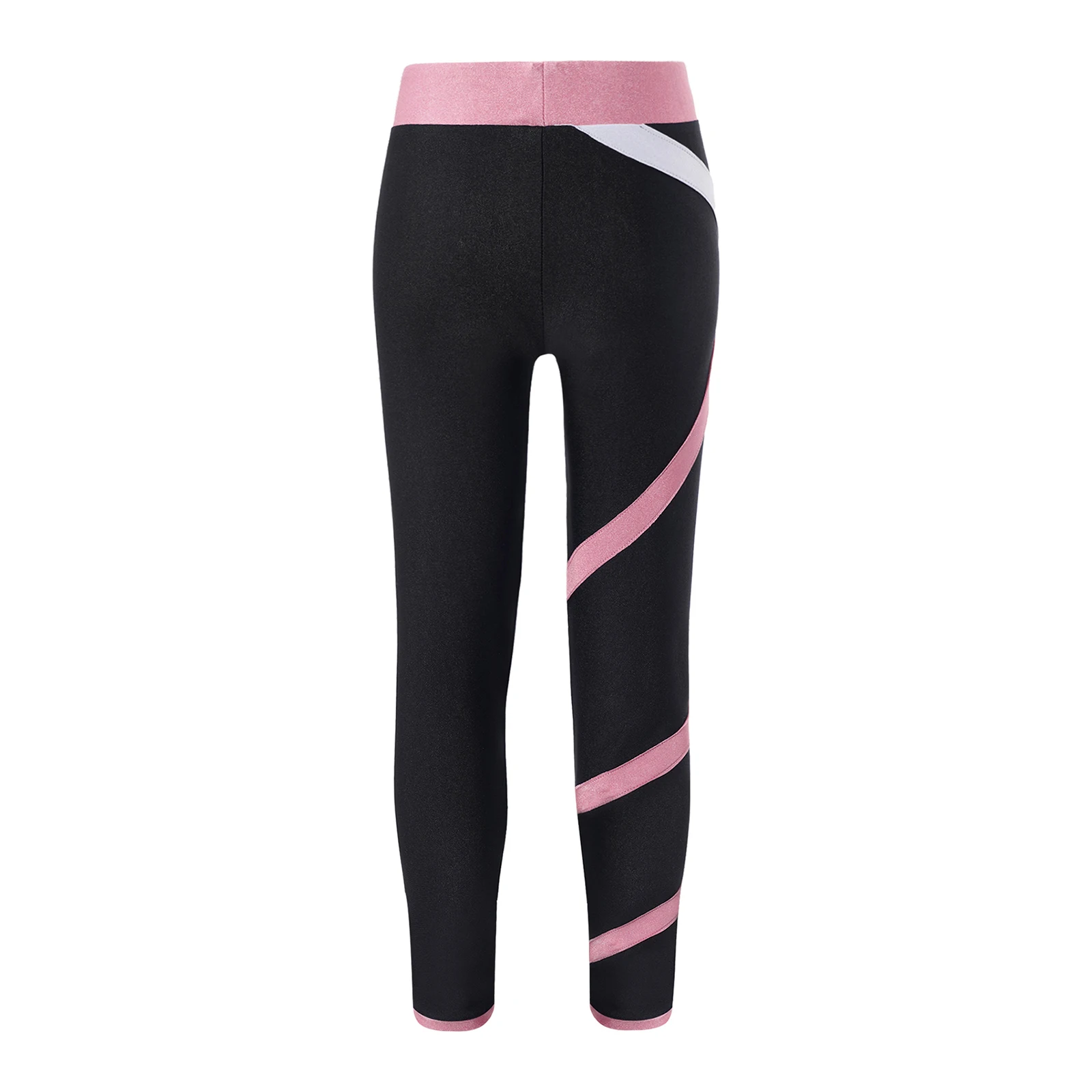 Kids Leggings for Girls Colorblock Yoga Pants Sweatpants Fitness Bottoms Sports Trousers Children Dance Leging Pencil Pants