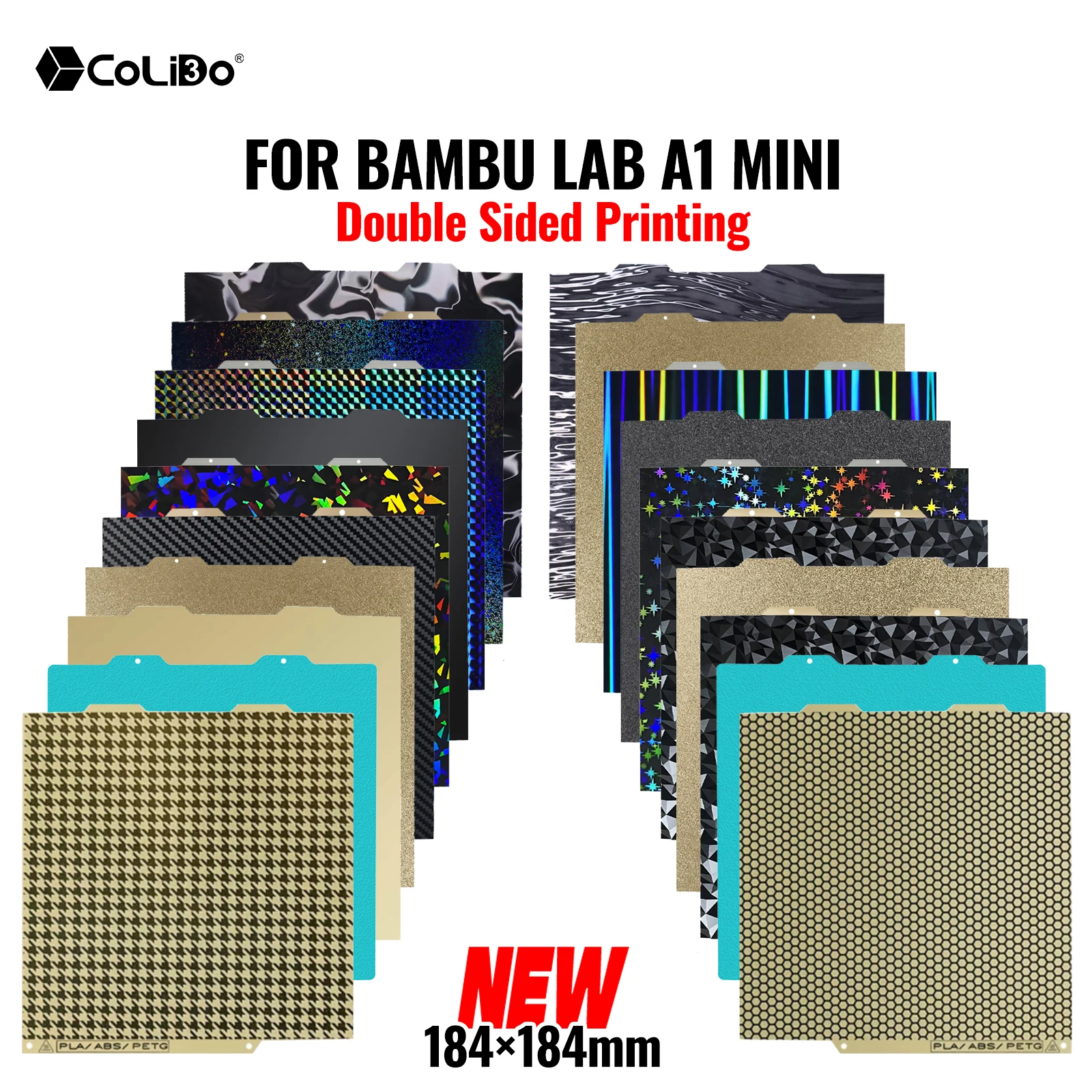 �y�Z�[�����z184x184mm Bambulab A1 Mini�p�e�N�X�`�����HPEI�③�r���h�v���[�g����PEY PET H1H�X�`�[���V�[�g�iBambu Lab A1 Mini�q�[�g�x�b�h�p�j