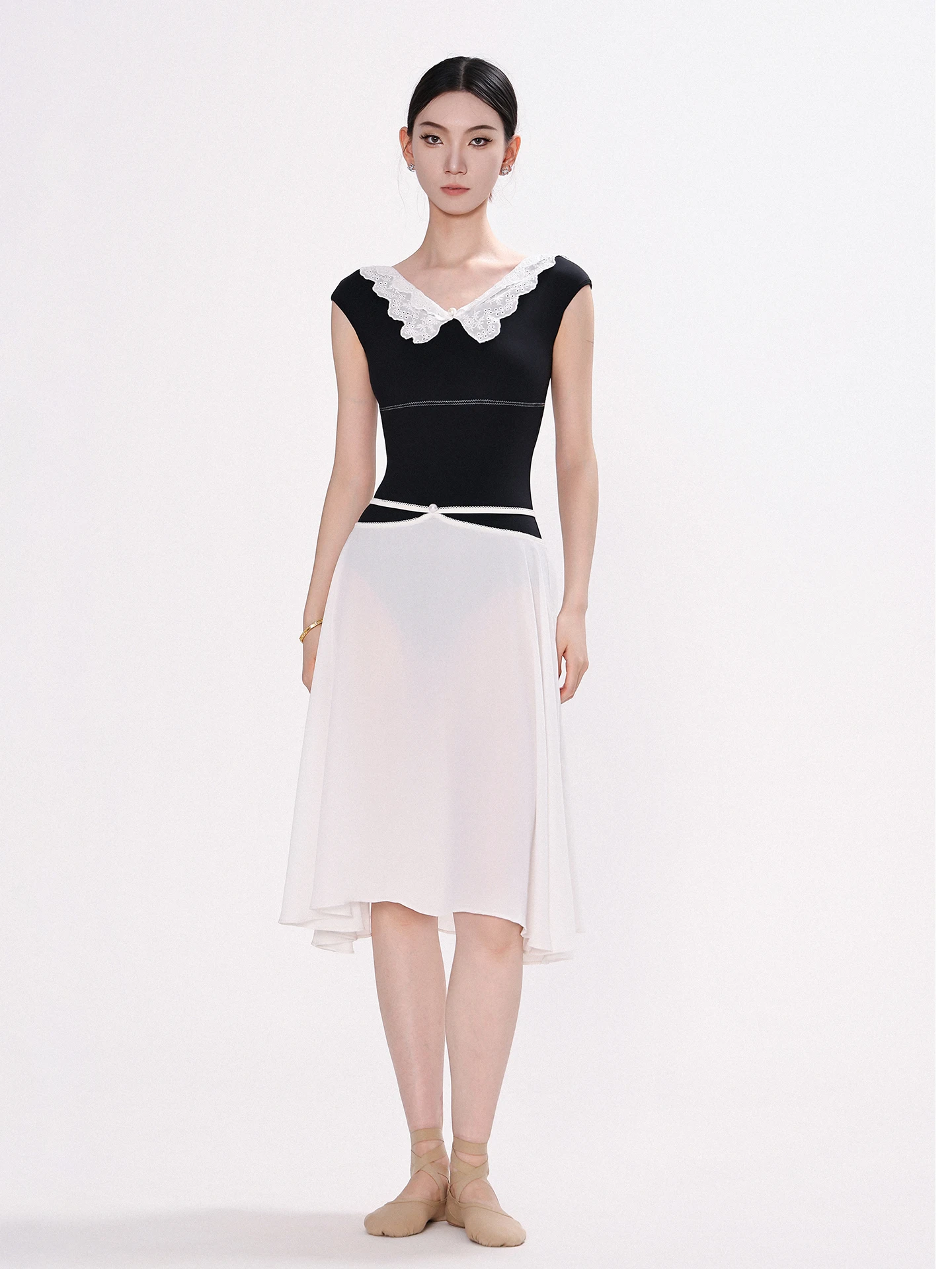 

Женский балетный танцевальный костюм для взрослых по индивидуальному заказу с кружевным воротником, комбинезон для воздушной йоги, тренировочный наряд, купальники, гимнастическая пачка