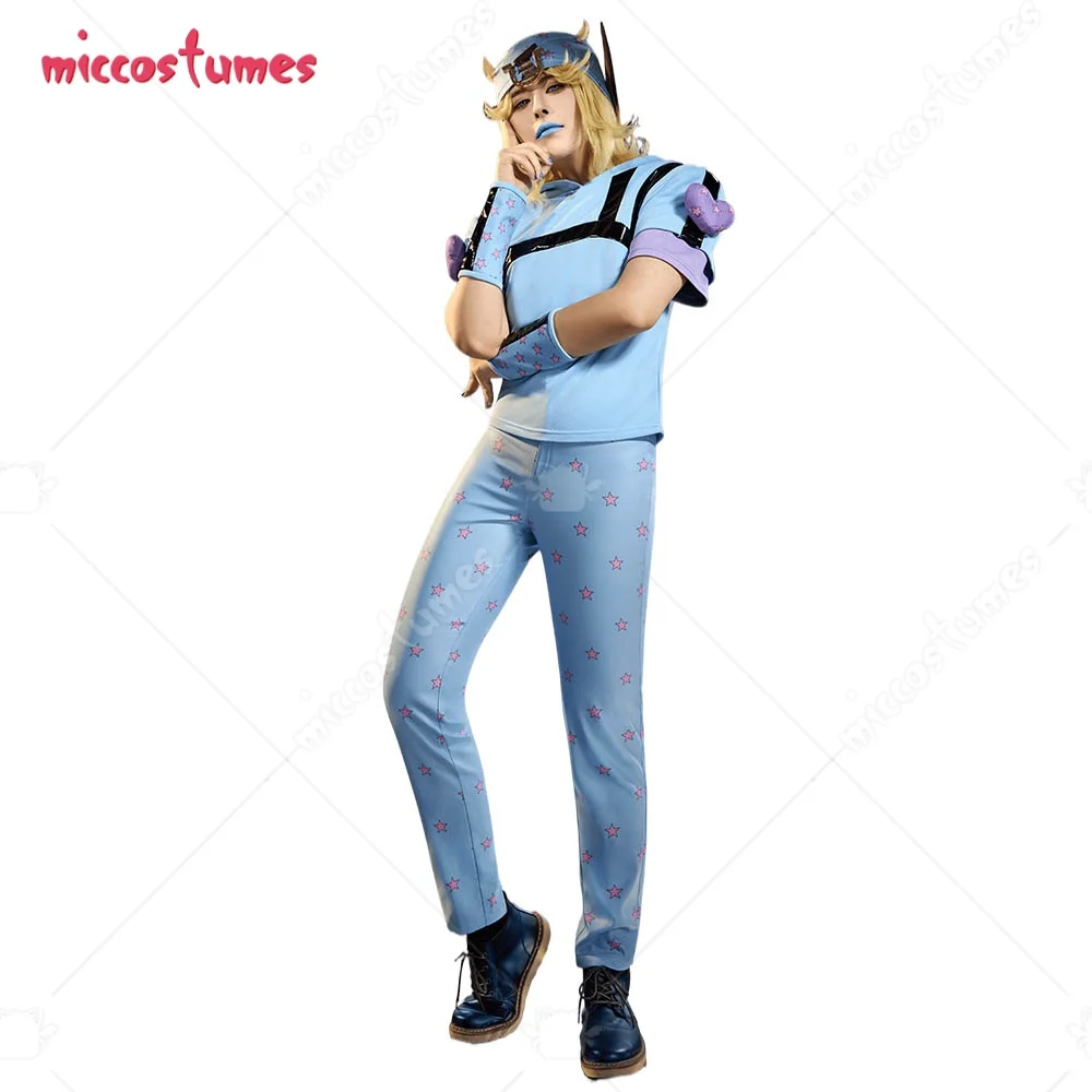 

【Pre-Sale】Miccostumes Premium Edition JJBA Anime Blue Cosplay Costume Full Set with Hat and Sleeves