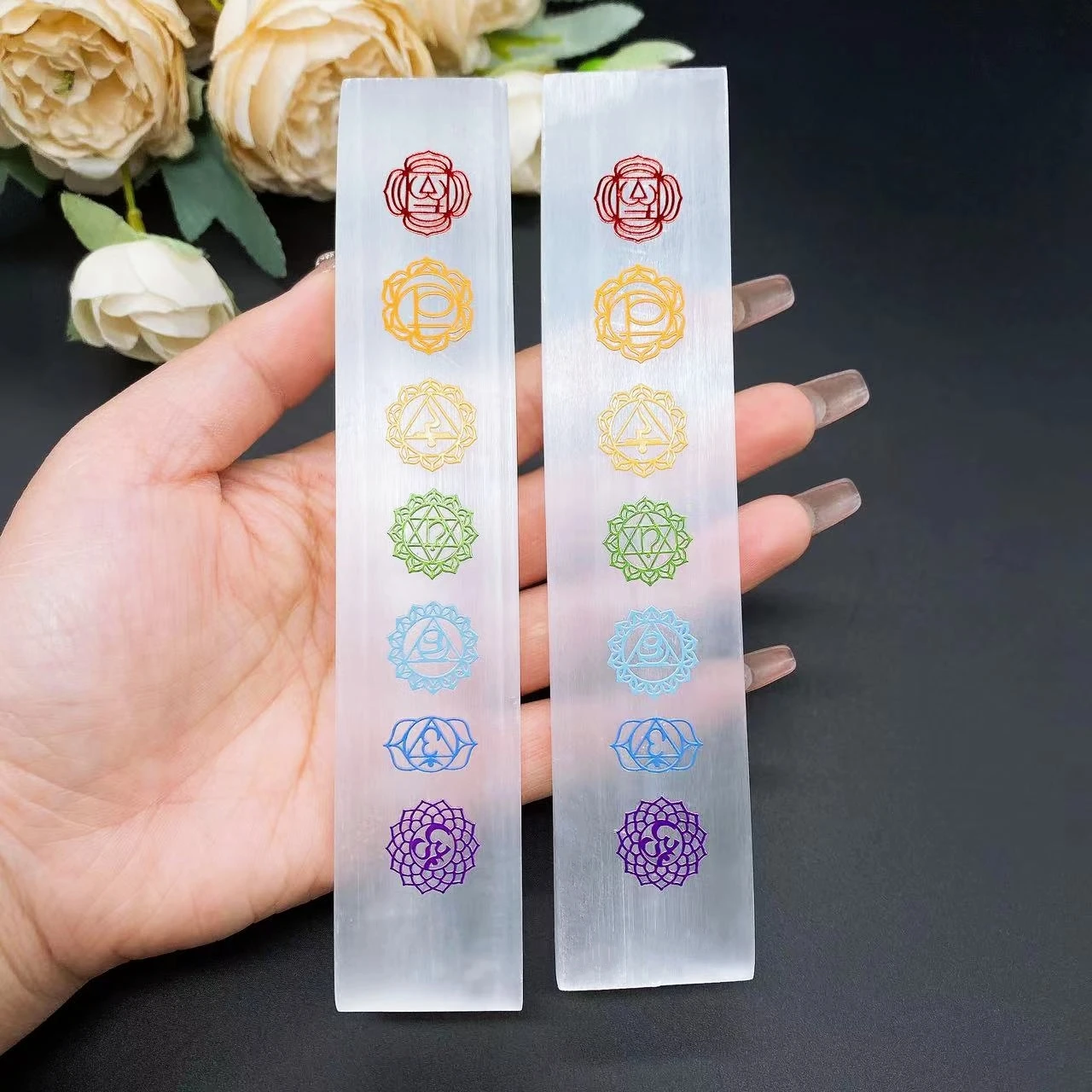 15cm Natural Selenite Plate Charging Crystal Stone Chakra Reiki Healing White Gypsum Home Decor Ornament DIY Gift Collection