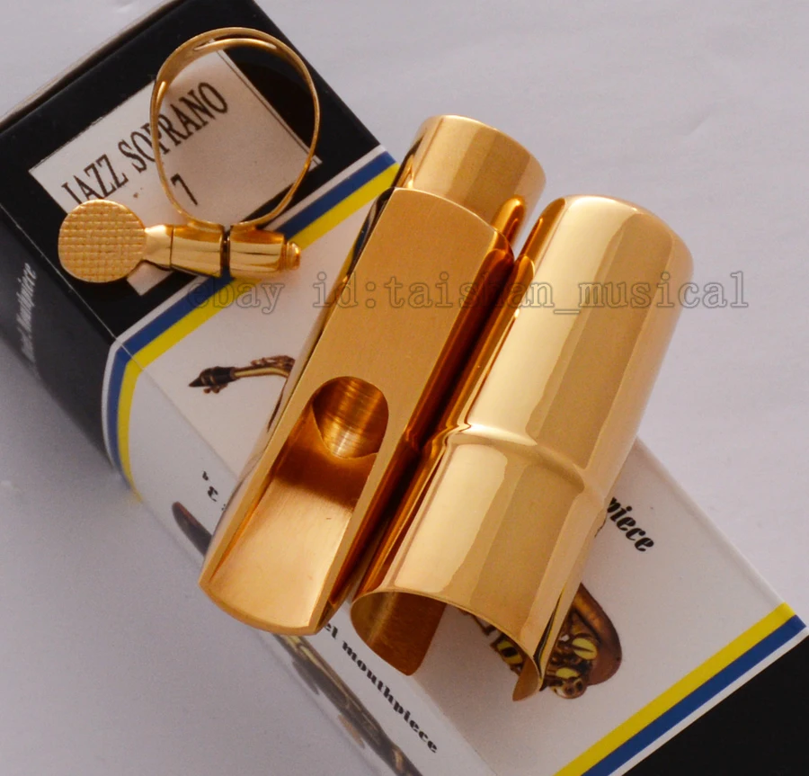 Performance TOP QUALITY Gold Plated Jazz Metal Soprano Saxophone Mouthpiece Bb sax Size 7