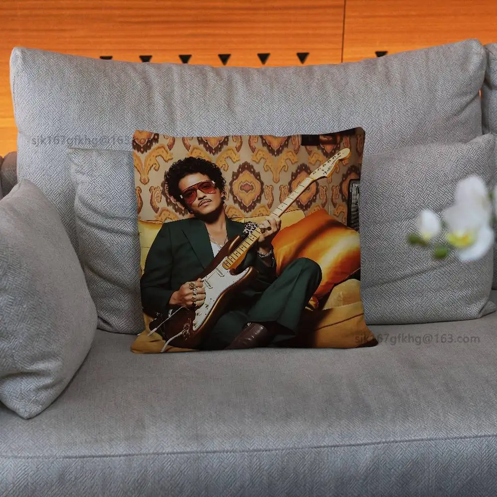 I Just Might B-Bruno Mars Pillow Case Square Double-Sided Printing Short Plush Sofa Cushion Cover Bedroom Bedside Pillow