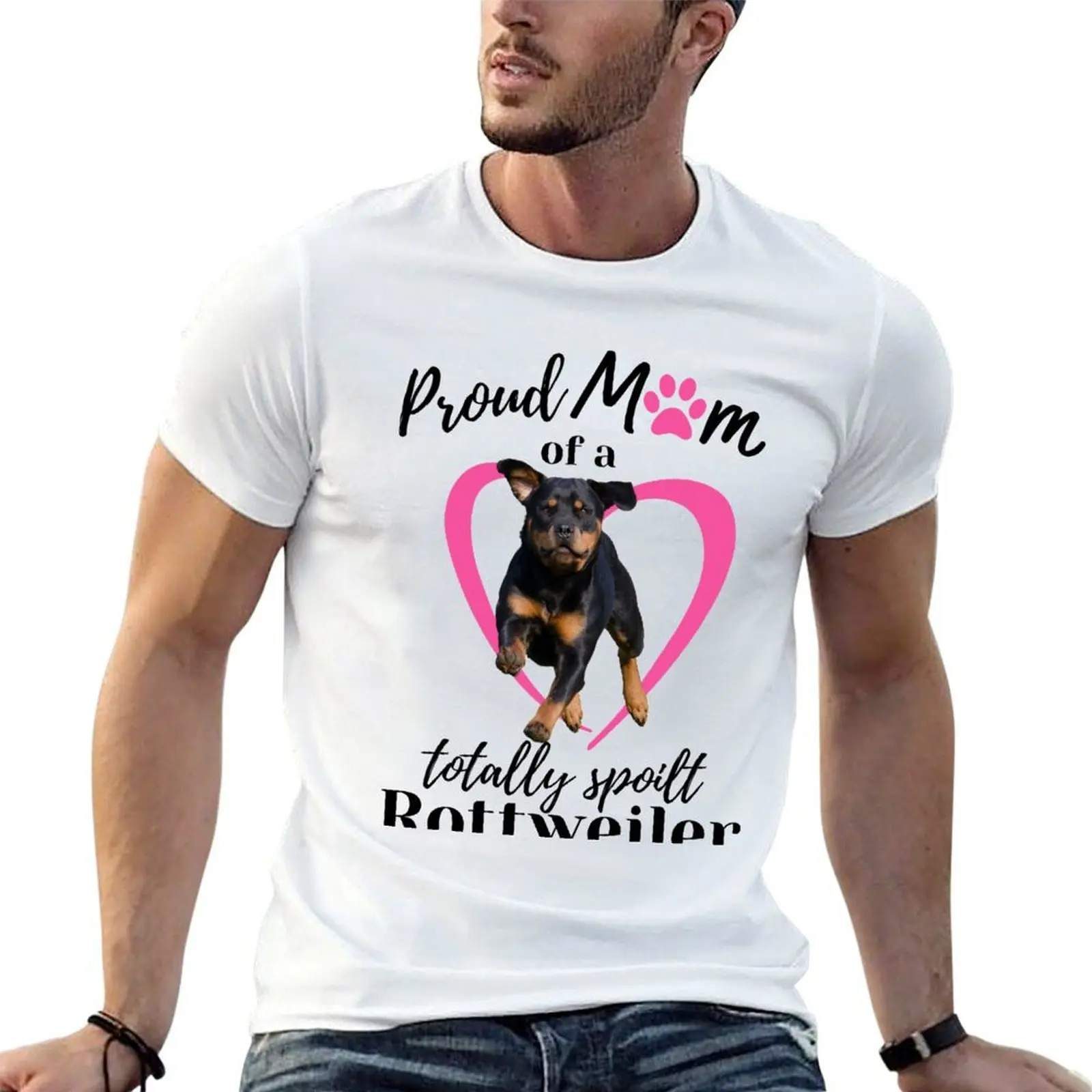 Proud Mum of a totally spoilt Rottweiler T-Shirt oversized graphic tee vintage graphic tee black t shirts for men