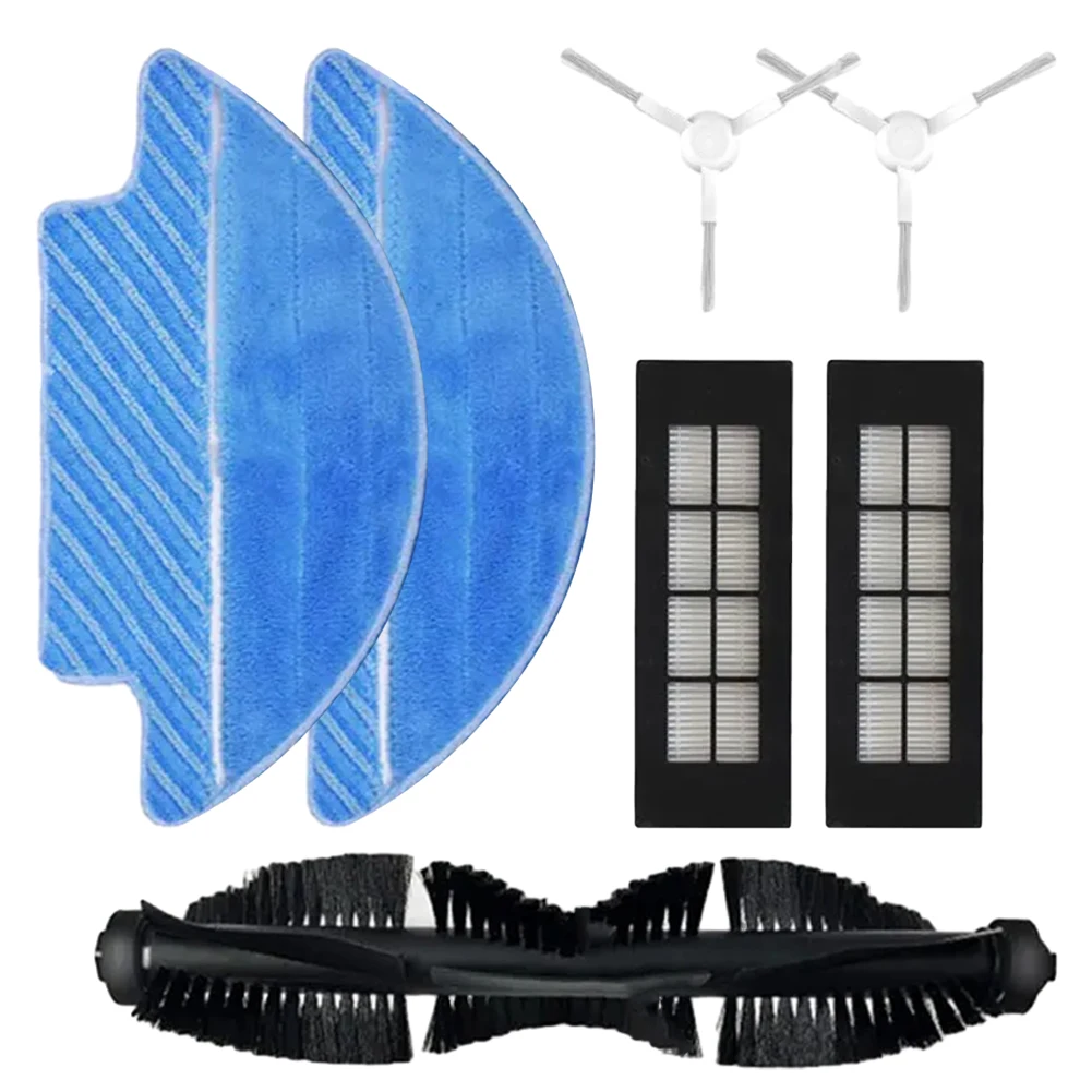 مجموعة من 7 قطع غيار للمكنسة الكهربائية ، فرشاة رئيسية وفرشاة جانبية ، طقم قماش ممسحة ، جزء بديل لـ netbot 3i