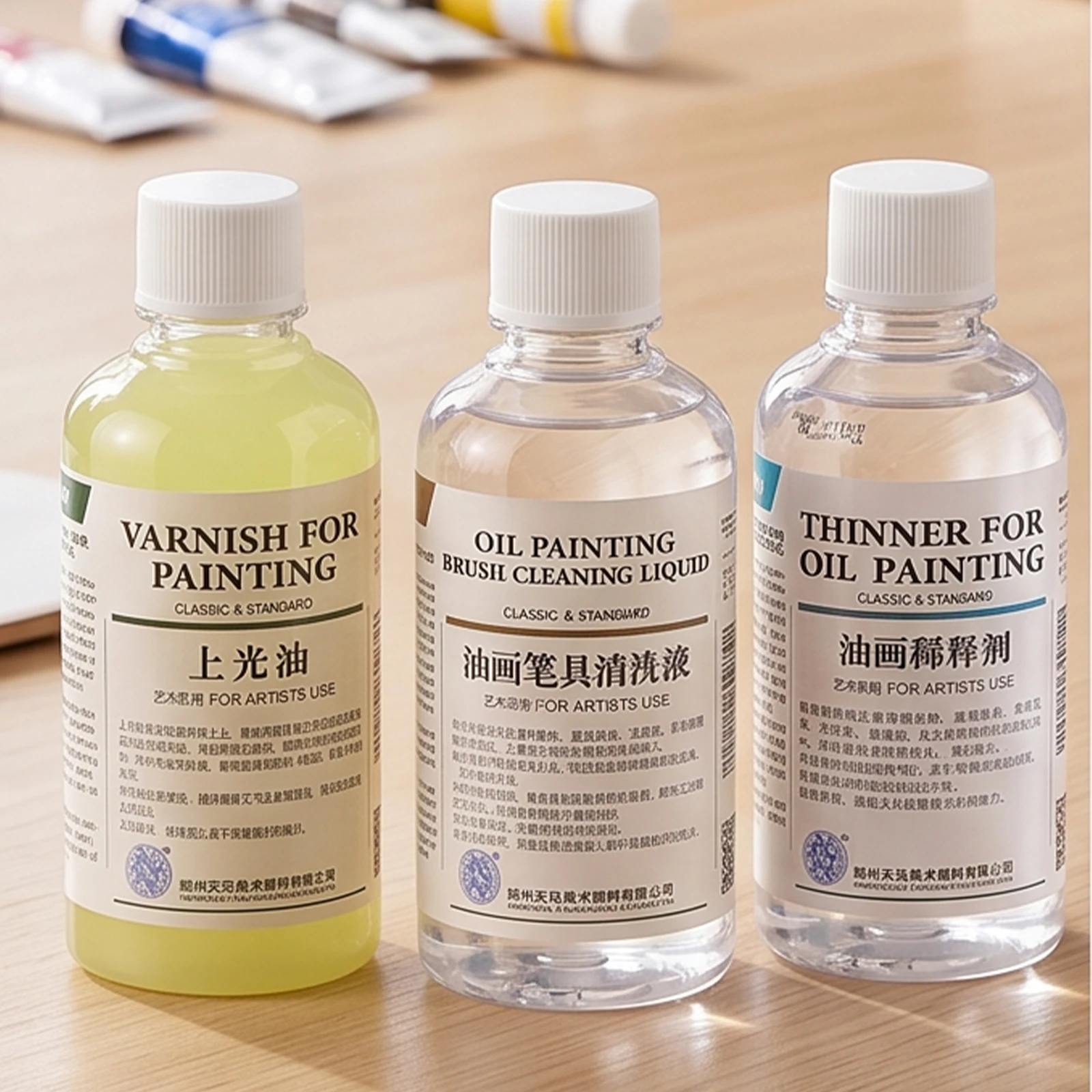 280/500ml Professional Oil Painting Medium Kit Polish Retouch Odorless Turpentine for Color Correction and Protection of Works