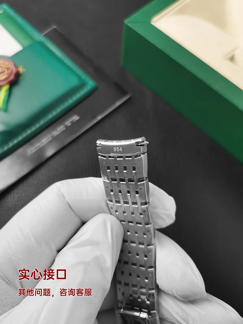 FUYIJIA Men Custom O-MEGA DE VILLE 431 Original Watchbands 20MM Curved Interface Stainless Steel Strap Butterfly Buckle Bracelet