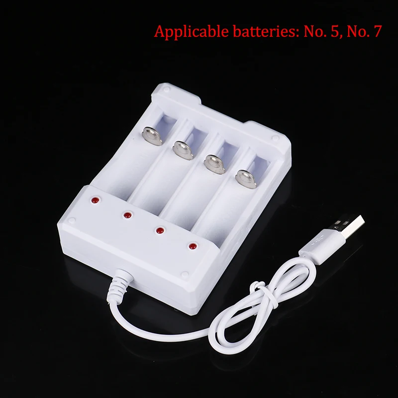4 Slots USB Fast Charging AA And AAA Battery Charger Short Circuit Protection Retractable Spring Battery Charging Base