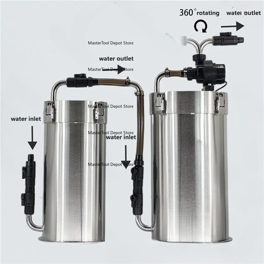 Stainless Steel External Fish Tank Filter Bucket Aquarium External Filter Barrel Turtle External Canister Filter Bucket 5-22L