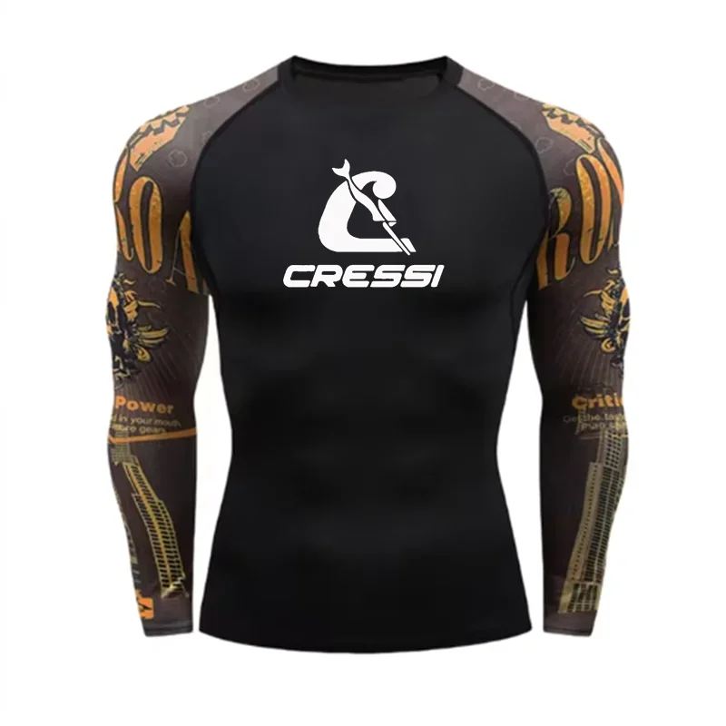 Mens Long Sleeve Rashguard Upf 50 Sun Protection Surf Shirt Quick Dry Breathable Swimming Tight T-shirt Summer 2023 Gym Clothes