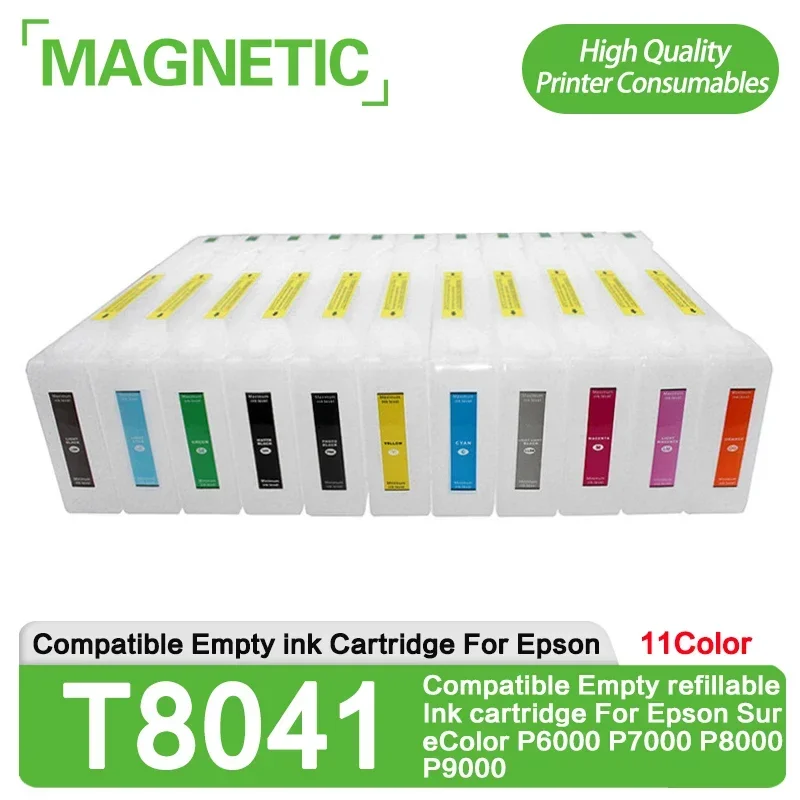 

11 цветов для версии США T8041-T8049, совместимый пустой многоразовый картридж для Epson SureColor P6000 P7000 P8000 P9000