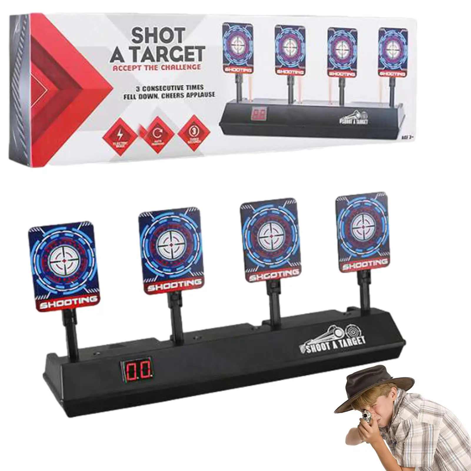 Auto Reset Target Shooting Targets For Shooting Practice Electronic Scoring 4 Digital Targets Shooting Games Kids Toys