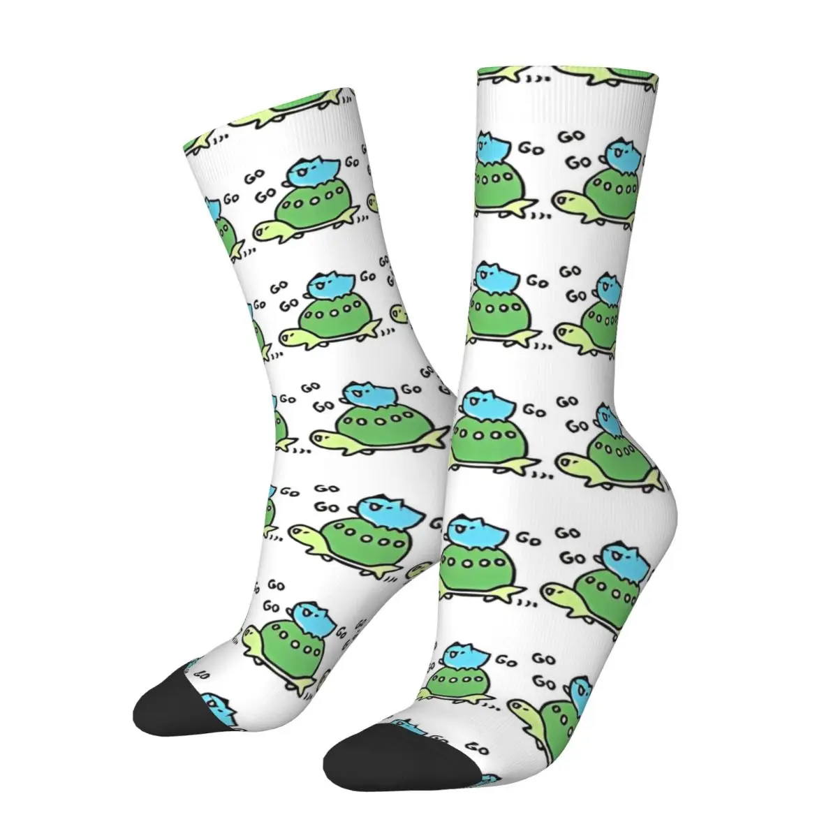 Casual Bugcat Capoo Comic Cat Turtle Skateboard Socks Polyester Crew Socks for Women Men Sweat Absorbing