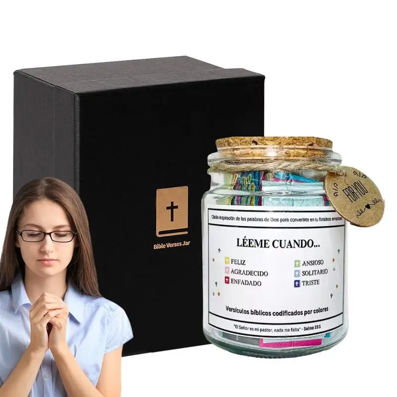 

Christian Cards Jar Colorful Bible Verses Jar Handmade Christian Colorful Bible Jar Glass Best Wishes Note For Reading Christmas