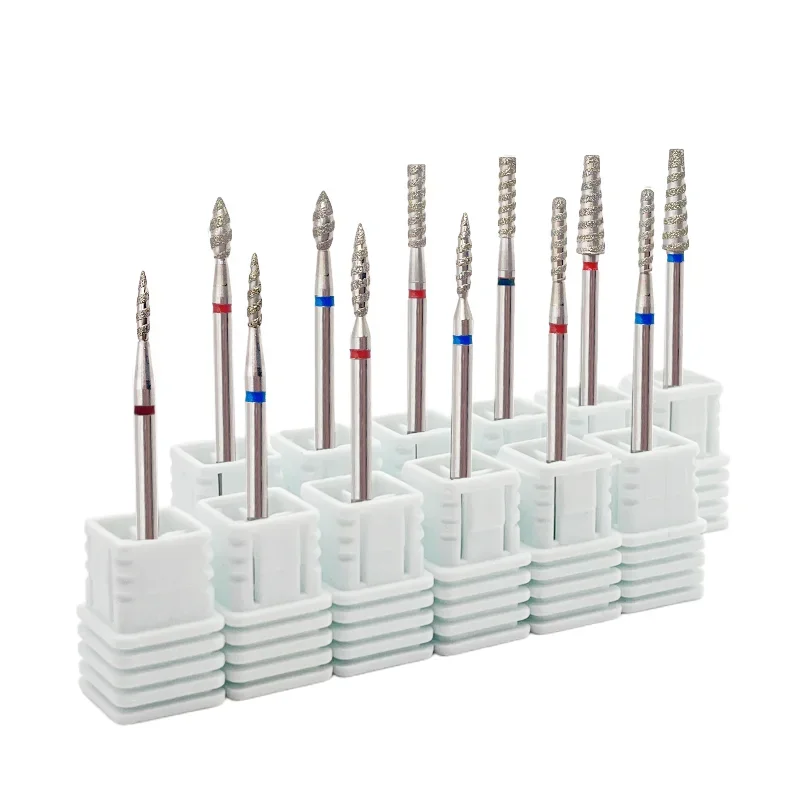 다이아몬드 절단 도구, 밀링 커터, 디버링, 연마 기계 액세서리용 나선형 패턴 네일 폴리쉬 드릴 비트 1개