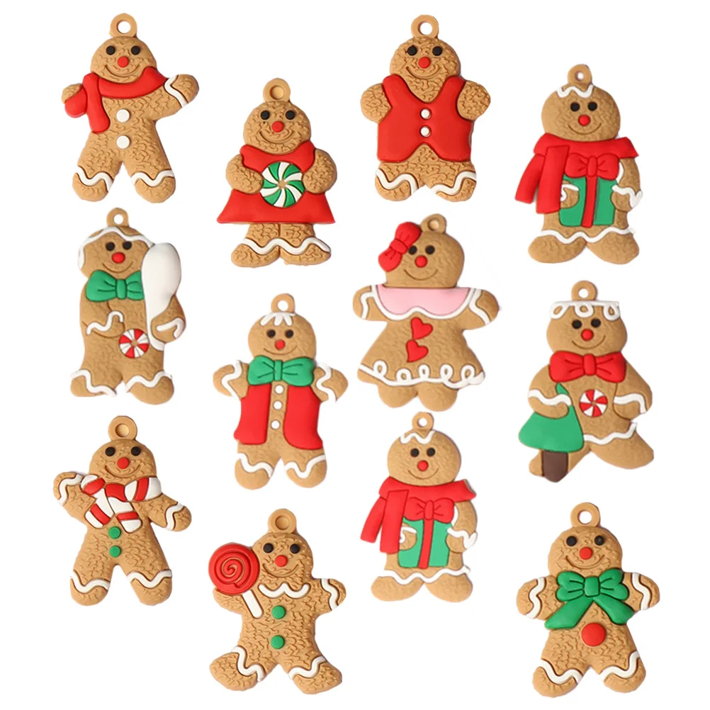 

Charms Gingerbread Man Pendant Decoration Xmas Crafts Ornament Clay Figurine Decorative Christmas