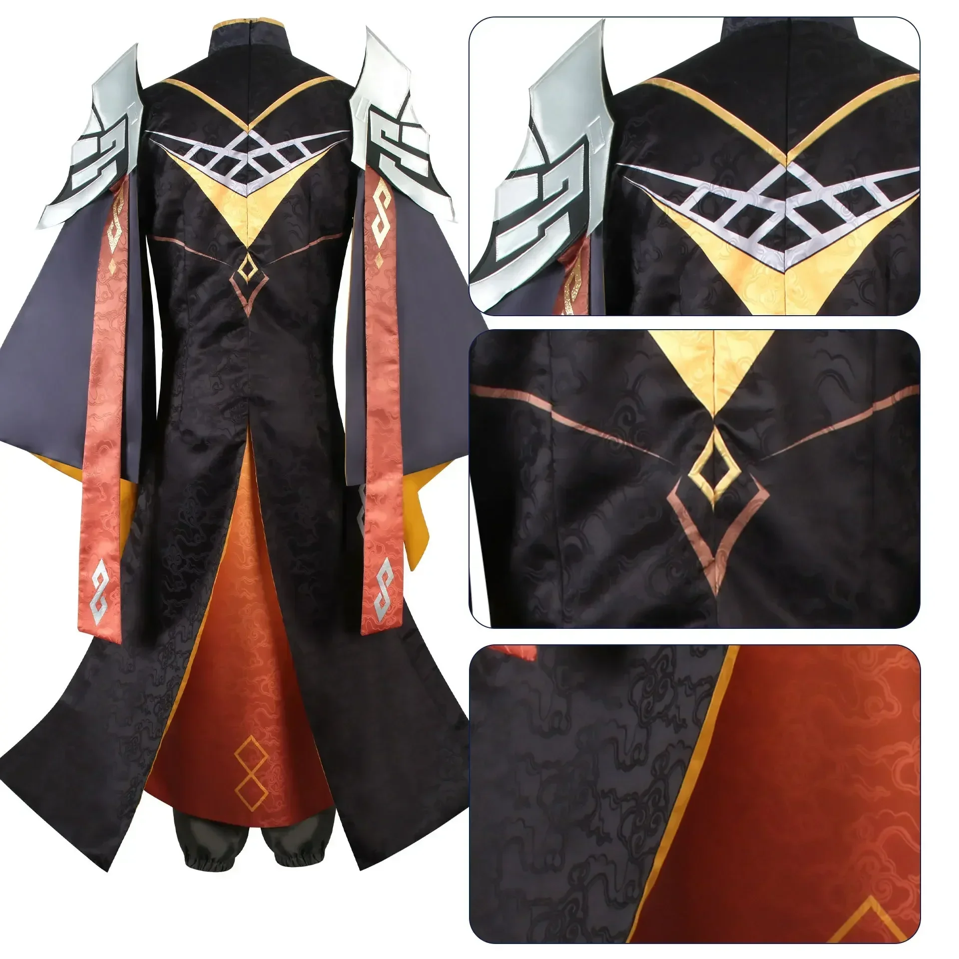 Morax Zhongli traje cosplay masculino, trajes de festa de Halloween, peruca para Morax