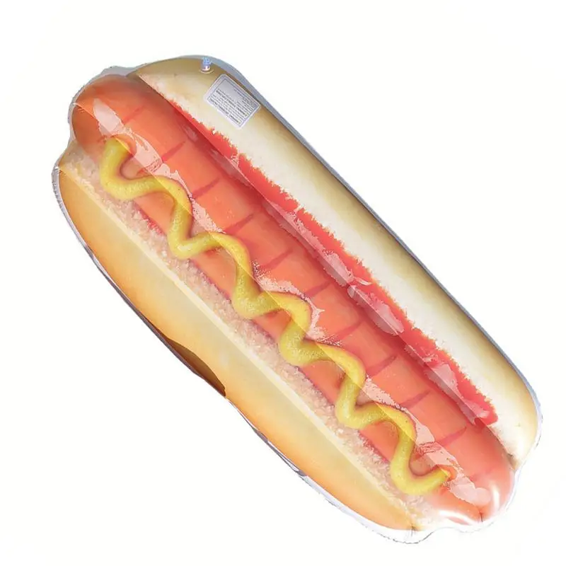 

Hotdog Inflatable Floating Hot Dog Tube Pool Raft Ride-On Fun Sunbathing Giant Floatie For Beach Party Props & Fun Lounge Party