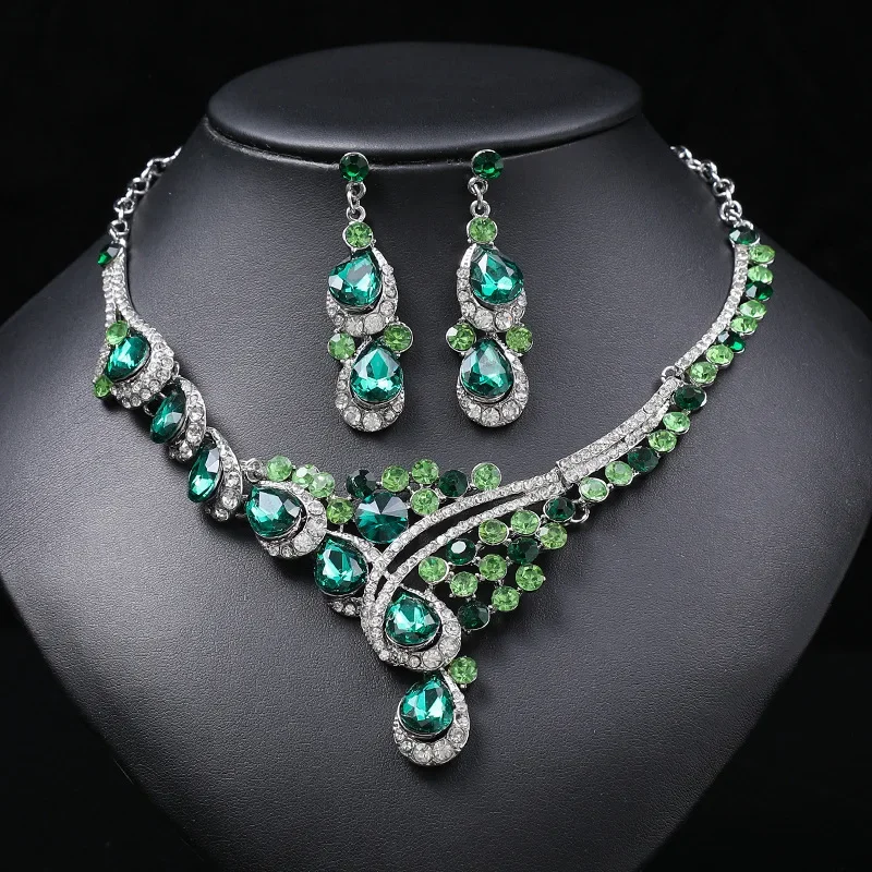 Accessories Retro Necklace Set Women\'s Luxury Crystal Banquet Dress Accessories