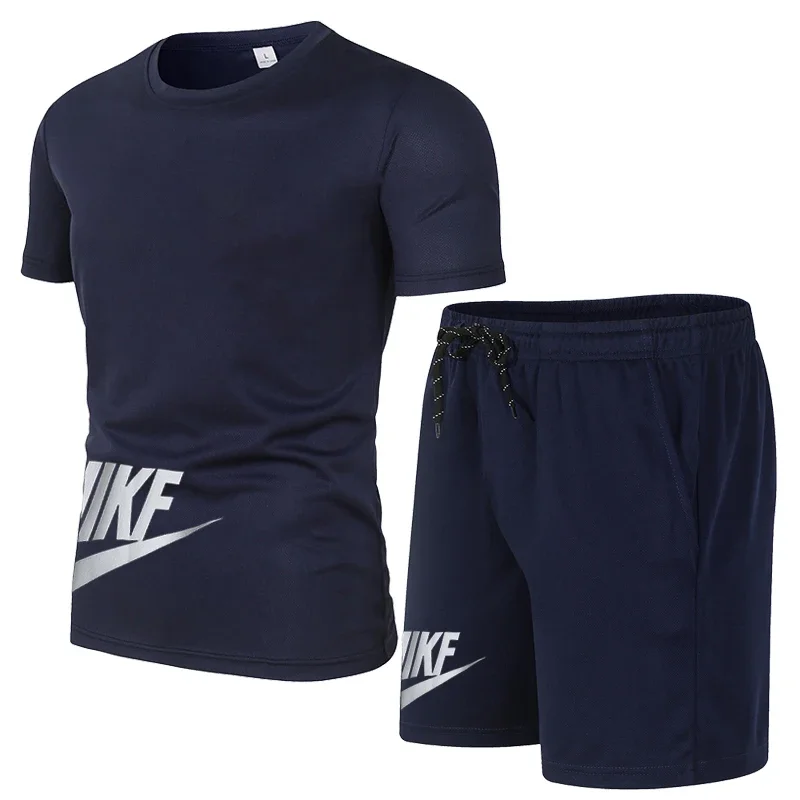 Summer Men\'s Set Sports Shorts Set Breathable Quick Drying Pants Fitness Competition Training Basketball Set T-shirt Nike