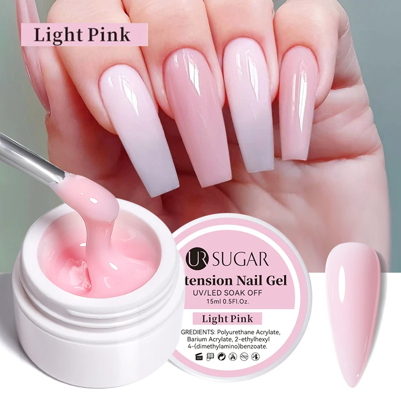 UR SUGAR 15 ml Verlängerung Nagel Gel Nagellack Nägel Fingerform Klar Nude Pink Nail Art Camouflage Hartgel Acryl Nagel Maniküre