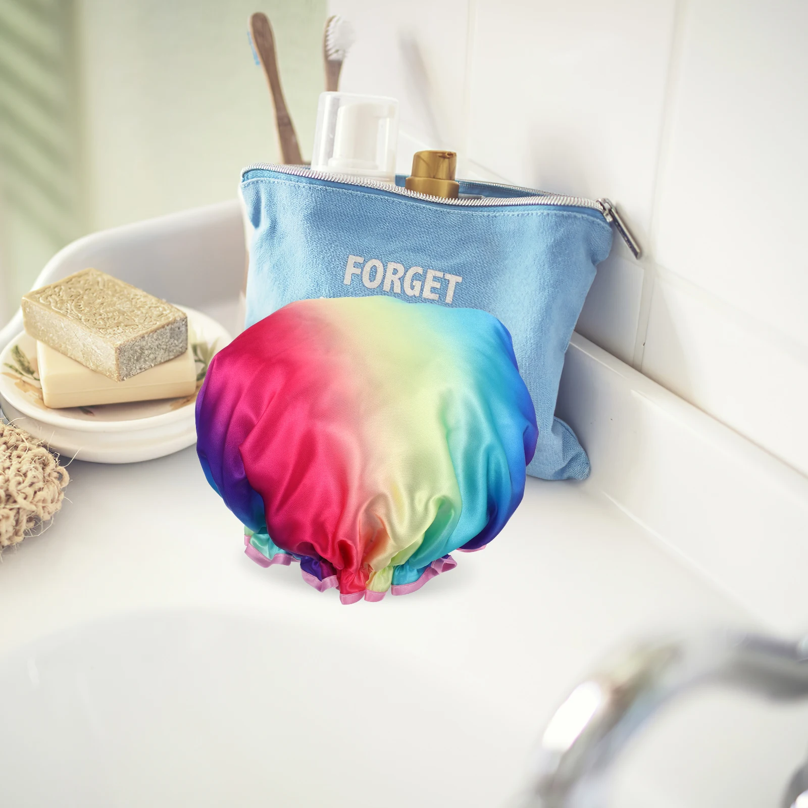 

Reusable Shower Cap for Women Waterproof Caps Bonnet Baking Oil Tomorrow Women's