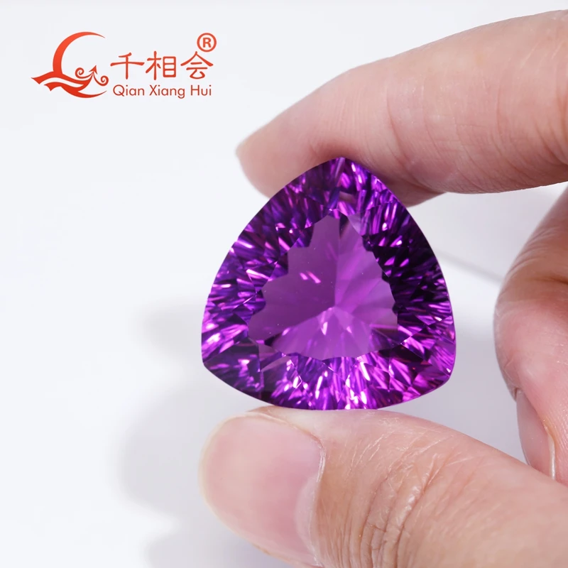 Trianlge trillion 19ct to 50ct Millennium Cutting  Natural Amethyst Gemstone Loose Stone - Beautiful Color  GRC