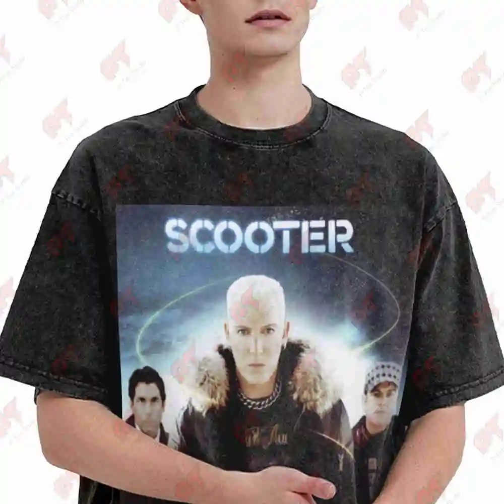 Scooter Jumping All Over The World Album Vintage Washed Tee Pure Cotton T-Shirt