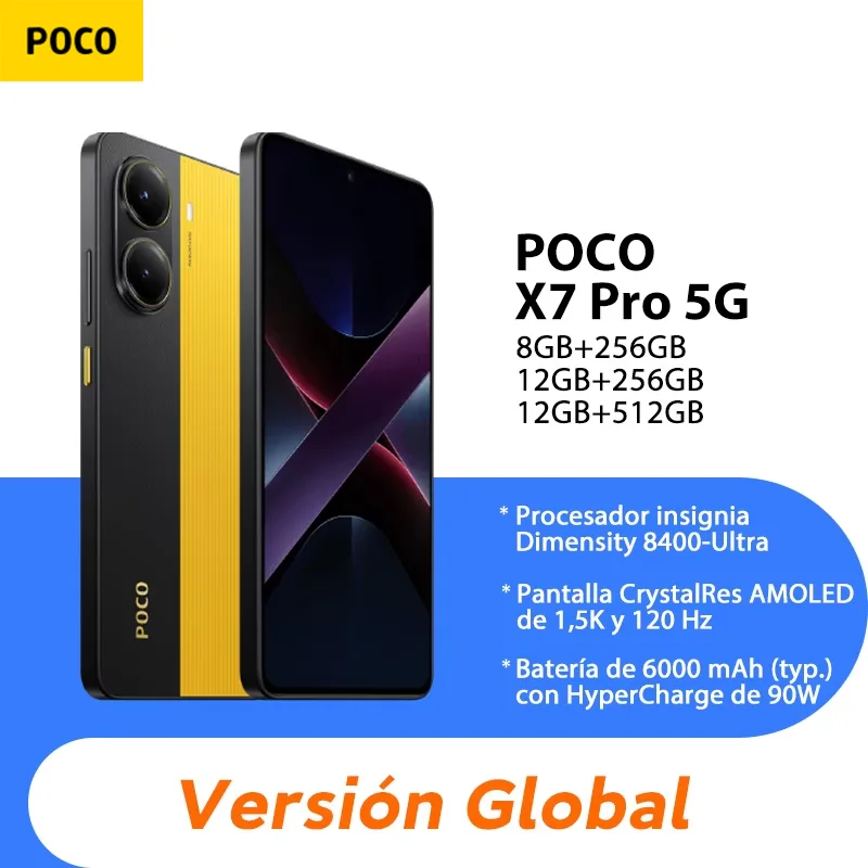 【World Premiere】POCO X7 Pro Global Version Smartphone Dimensity 8400-Ultra 6000mAh 90W Charge 50MP camera with OIS 120Hz NFC 5G